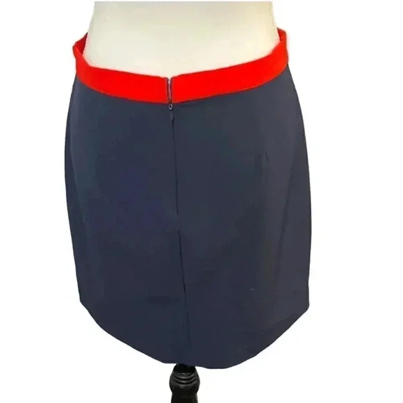Pixley size M navy eyelet skirt with red waist and scalloped bottom EUC - Picture 5 of 7
